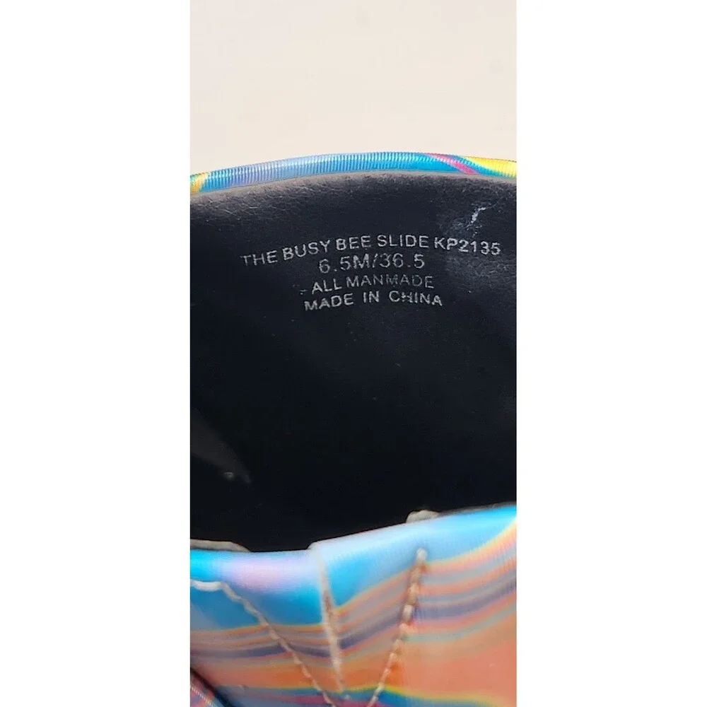 Funky Psychedelic Multicolor Platform Slides By Katy Perry The Busy Bee Sz 6.5M